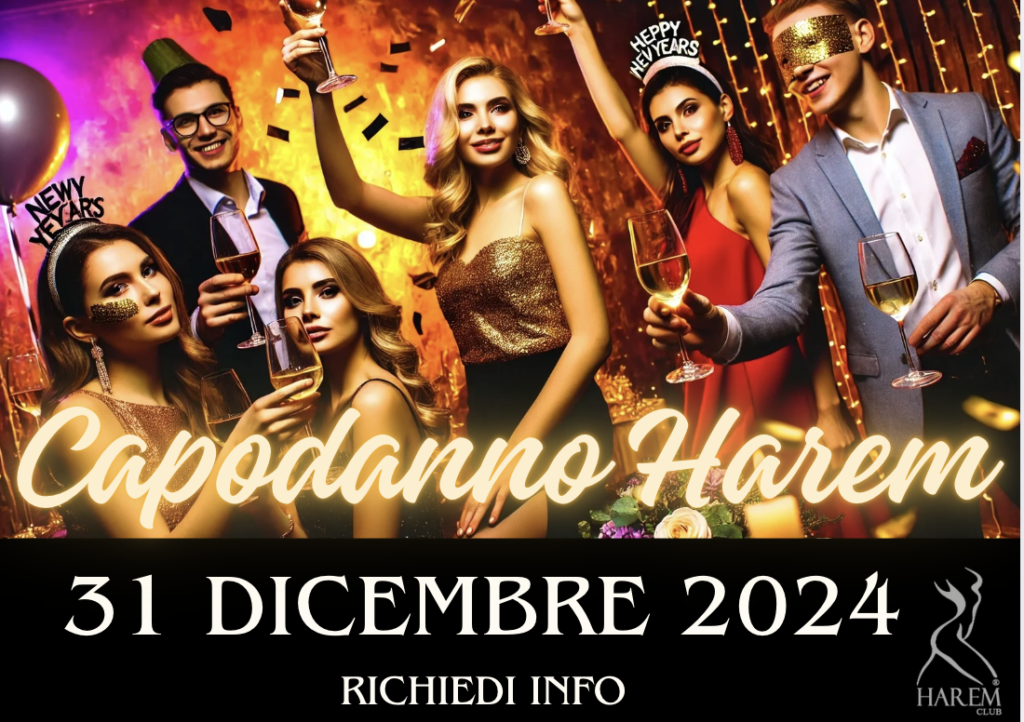 locandina per capodanno harem club prive milano